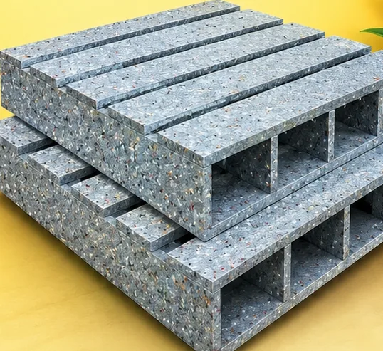 Two industrial pallets made from recycled plastic boards