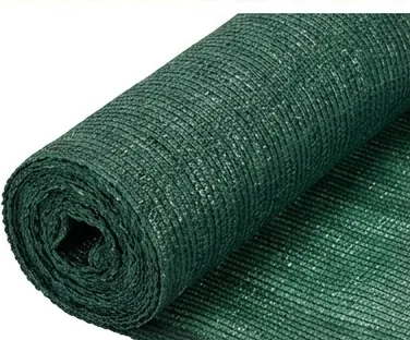 Close view of a dark green HDPE agriculture shade net roll